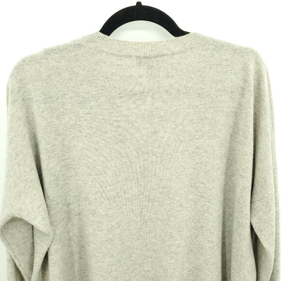 J. Crew Cashmere Boyfriend V-neck Relaxed Fit Sweater M Heather Beige/Grey - Picture 8 of 13